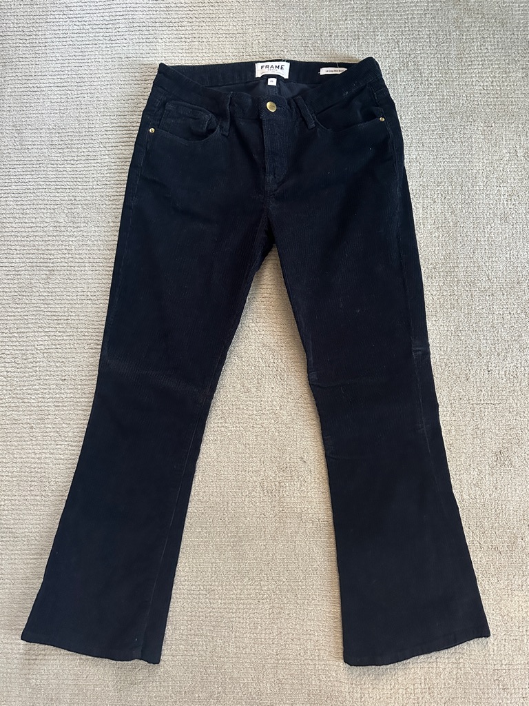 Frame Denim Navy Corduroy Bootcut Trousers